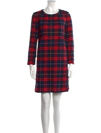 Pre-owned A.p.c. Plaid Print Mini Dress In Blue