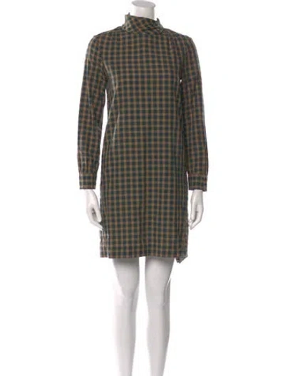 Pre-owned Apc Plaid Print Mini Dress In Blue