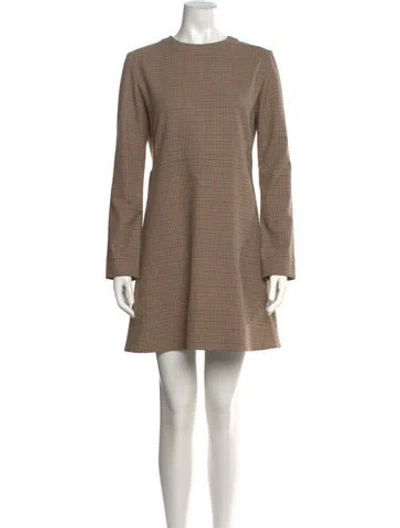 Pre-owned A.p.c. Plaid Print Mini Dress In Brown