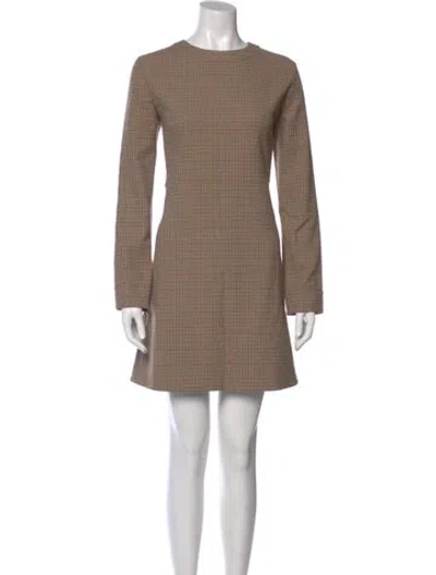 Pre-owned Apc Plaid Print Mini Dress In Neutral