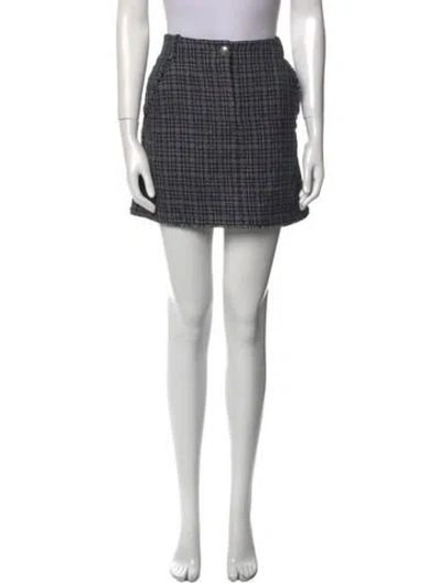 Pre-owned Apc Plaid Print Mini Skirt In Black