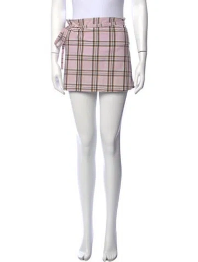 Pre-owned A.p.c. Plaid Print Mini Skirt In Grey