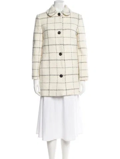 Pre-owned Apc Plaid Print Peacoat In Neutral