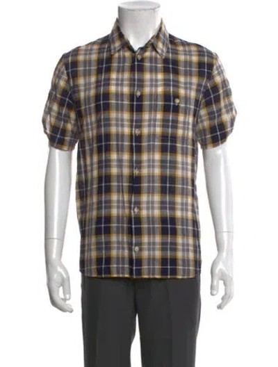 Pre-owned Apc Plaid Print Short Sleeve Shirt In Yellow