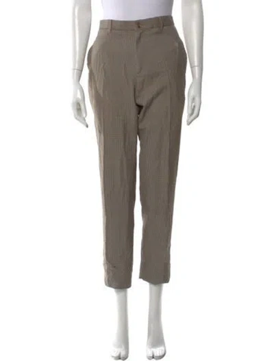 Pre-owned A.p.c. Plaid Print Straight Leg Pants In Brown