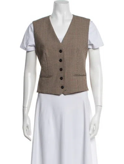 Pre-owned A.p.c. Plaid Print Vest In Multicolor
