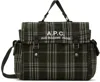 Apc Plaid Shoulder Bag In Black
