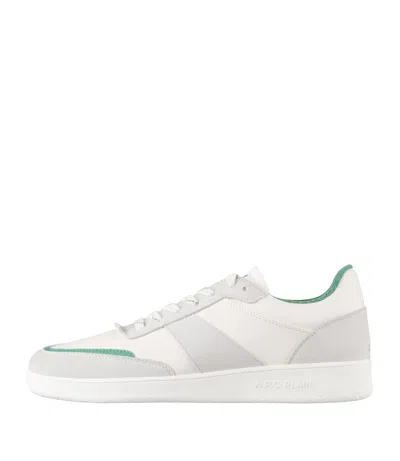 A.p.c. Plain Sneakers In Tal - Off-white / Green