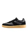 Apc Plain Suede-panel Sneakers In Lzz - Black