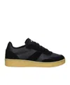 A.p.c. Plain Suede-panel Sneakers In Black