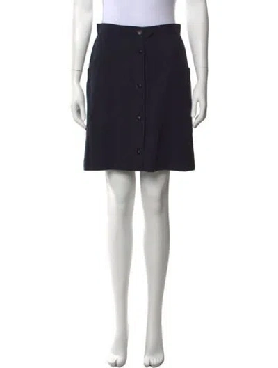 Pre-owned A.p.c. Pleated Accents Mini Skirt In Blue