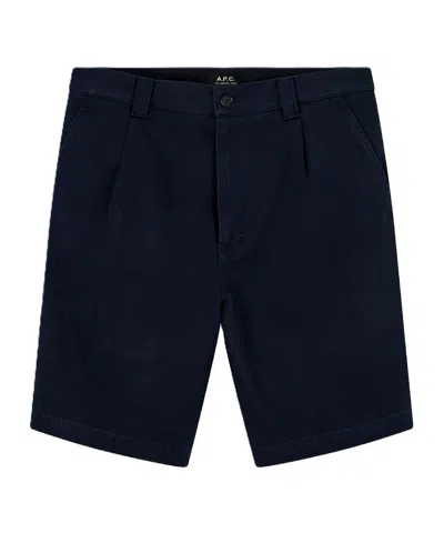 A.p.c. Pleated Bermuda Shorts In Black