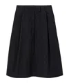 Apc Pleated Cotton Midi Skirt In Black