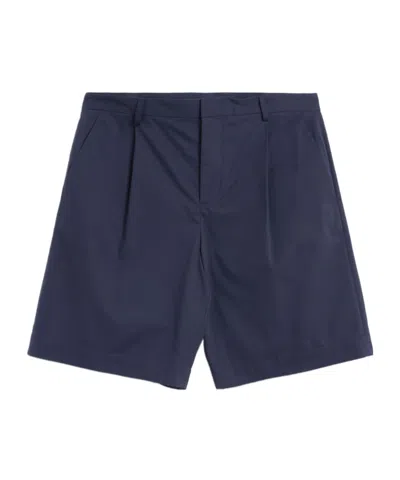 Apc Pleated Cotton Shorts In Black