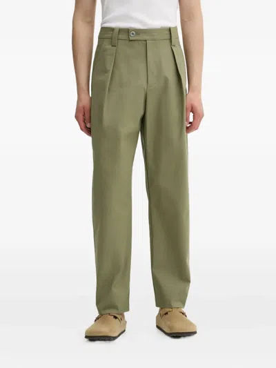 Apc Pleated-front Trousers In Green