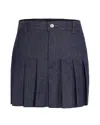 Apc Pleated Mini Skirt Indigo In Blue