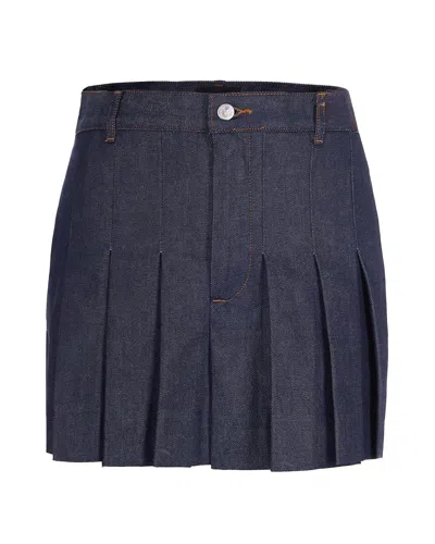 Apc Pleated Mini Skirt Indigo In Blue