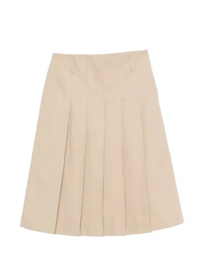 A.p.c. Mini Skirt Belt Loops Pleated Design In Gold