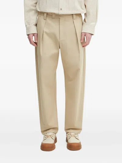 Apc Pleated-pocket Trousers In Neutral