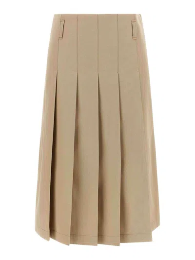 A.p.c. Pleated Skirt In Beige