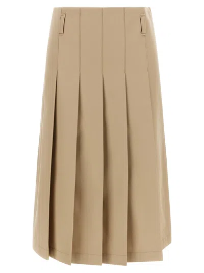 A.p.c. Pleated Skirt In Brown