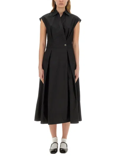 Apc A.p.c. Pleated Sleeveless Dress In Black