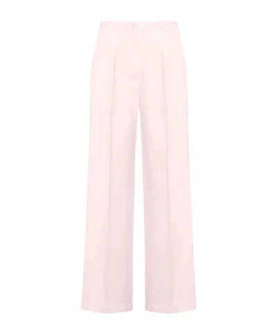 Apc Pleated Straight Trousers In Pink