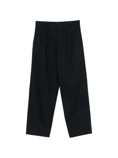 A.p.c. Pleated Straight-leg Trousers In Black