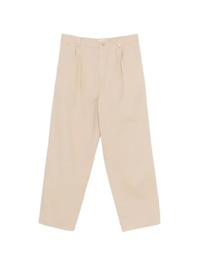 A.p.c. Ricky Pleated Wide-leg Cotton Trousers In Neutral