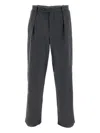 Apc Pleated Wool-blend Trousers In Gray