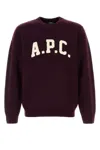 Apc A.p.c. Plum Wool Jay Sweater In Burgundy