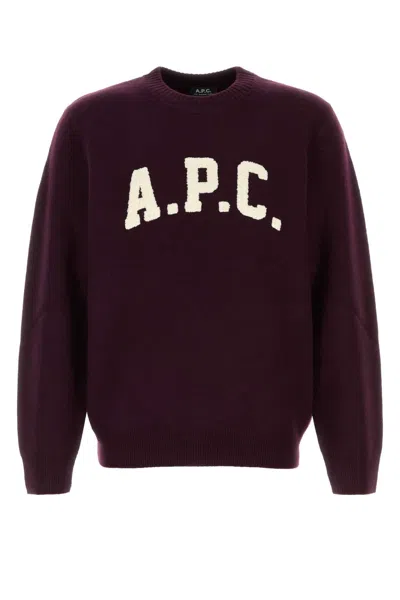APC A.P.C. PLUM WOOL JAY SWEATER