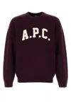Apc A.p.c. Plum Wool Jay Sweater In Multi