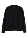 Apc A.p.c. Midnight Blue Wool Blend Bomber Jacket In Black