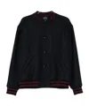 Apc A.p.c. Midnight Blue Wool Blend Bomber Jacket In Black