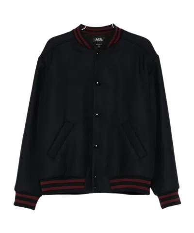APC A.P.C. STRIPED TRIM LOGO DETAILED JACKET