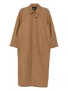 Apc Pocket Wool Coat In Brown