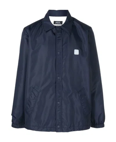 Apc Pointed Collar Casual Jacket In Black