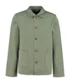 Apc A. P.c. Button Down With Pockets Jacket In Green Cotton In Green