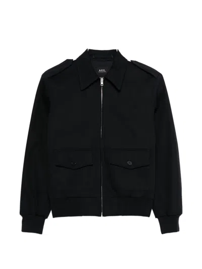 Apc Police Flap-pocket Jacket In Blue