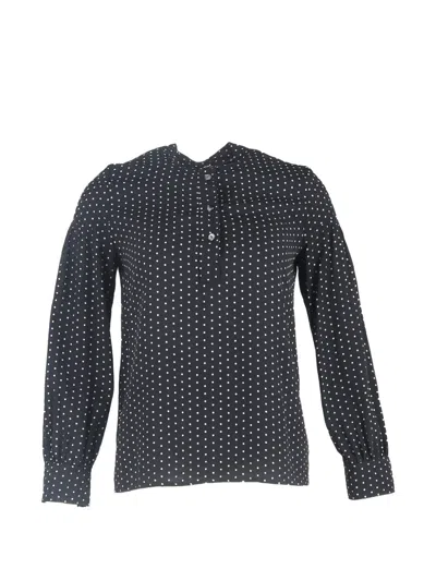 Pre-owned Apc Polka-dot Pattern Long Sleeve Blouse In Black