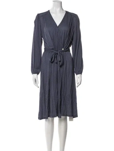 Pre-owned Apc Polka Dot Print Knee-length Dress In Blue