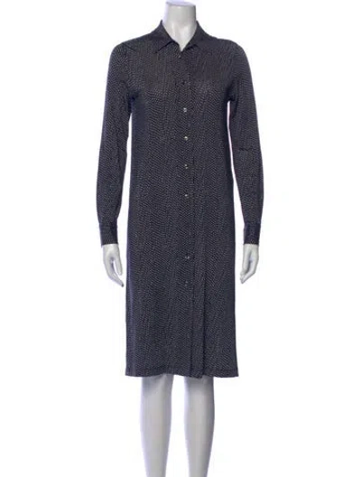 Pre-owned A.p.c. Polka Dot Print Knee-length Dress In Blue
