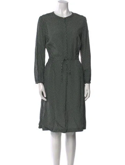 Pre-owned Apc Polka Dot Print Midi Length Dress W/ Tags In Green