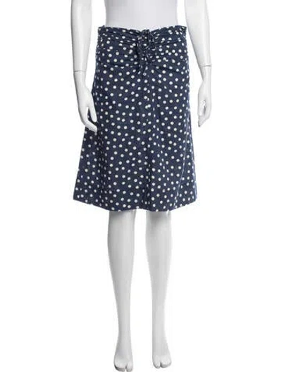 Pre-owned A.p.c. Polka Dot Print Midi Length Skirt In Blue