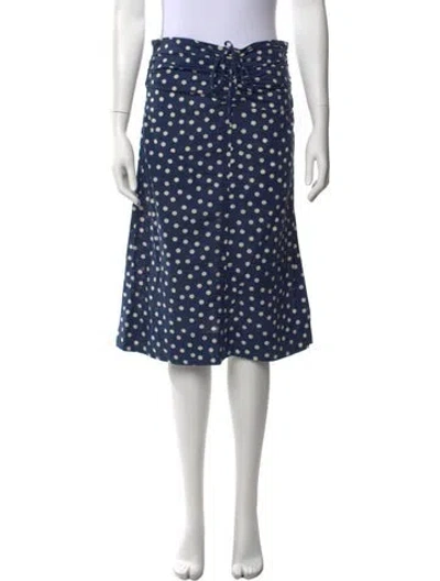 Pre-owned A.p.c. Polka Dot Print Midi Length Skirt In Blue
