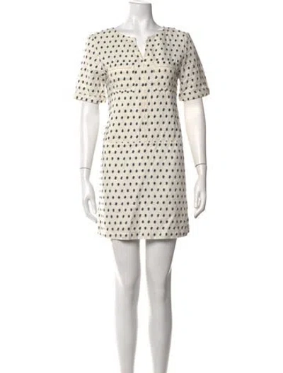 Pre-owned A.p.c. Polka Dot Print Mini Dress In Neutrals