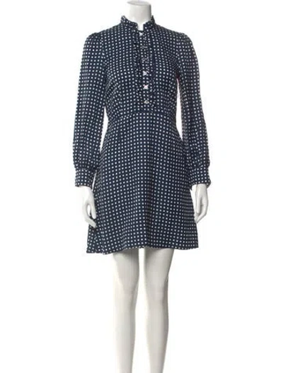 Pre-owned A.p.c. Polka Dot Print Mini Dress W/ Tags In Blue