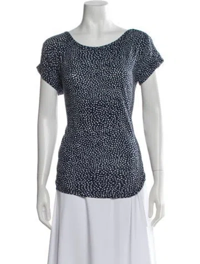 Pre-owned A.p.c. Polka Dot Print Scoop Neck T-shirt In Blue