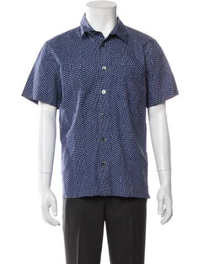Pre-owned Apc Polka Dot Print Short Sleeve Shirt In Blue